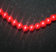 Pärlhalsband Metallic Röd